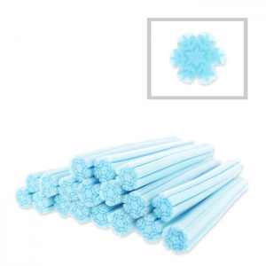 Cane en pâte polymère 5x50 mm Fleur des neiges x1