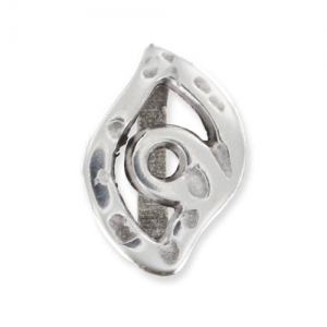 Poussoir oeil porte bonheur pour cuir regaliz 12 mm Placage Argent fin vieilli x1