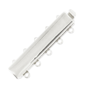 Fermoir 5 rangs  9x30 mm rhodié