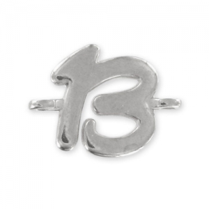 Intercalaire chiffre 13 - 15x21 mm Placage Argent fin vieilli x1