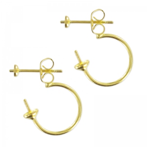 Clous d'oreilles boucles double personnalisables doré x2