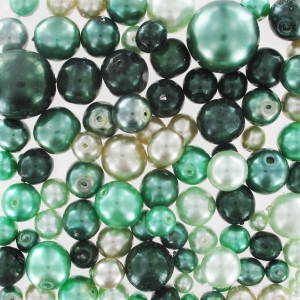 Assortiment de perles de bohème nacré - Vert x50g