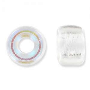 Perles gros trous - Pony Beads 6 mm - Preciosa - Crystal AB x15