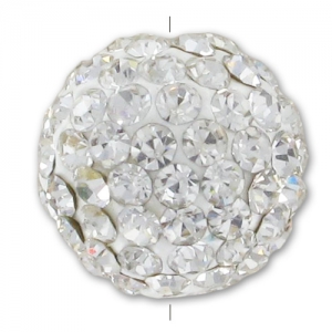 Ronde plasticine strass Coréen 14 mm Crystal  x1