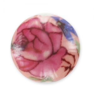 Ronde céramique 12 mm Rose/Bleu x1