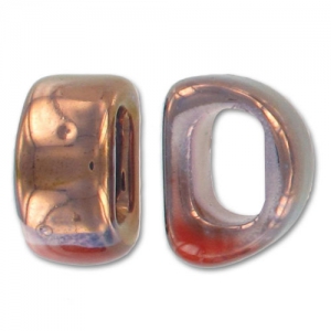 Poussoir en céramique 18x10 mm Red Blue Irisé x1