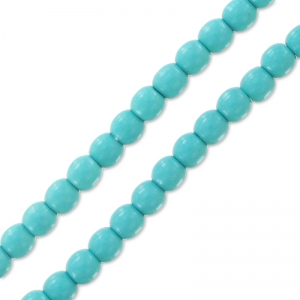 Perles en verre tchèque rondes Shiny 2 mm Turquoise Blue x150