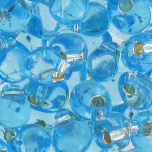 Mini-gouttes Miyuki 3.4 mm DP018 - Aquamarine Silver Lined x8g