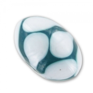 Ronde aplatie 17 mm Blanc/Blue Zircon x1