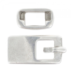 Fermoir ceinture pour lacet 10 mm argenté