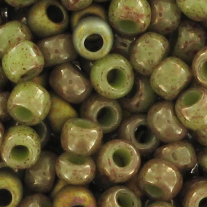 Rocaille Toho 11/0 TO11R1209 - Marbled Opaque Avocado/Pink x8g