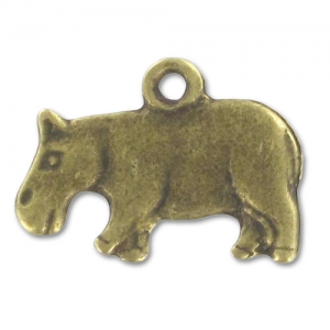 Breloque hippopotame 15 mm bronze x1