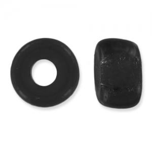 Perles gros trous - Pony Beads 6 mm - Preciosa - Jet x15