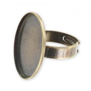 Bague pour cabochon fond plat 25x18 mm bronze x1