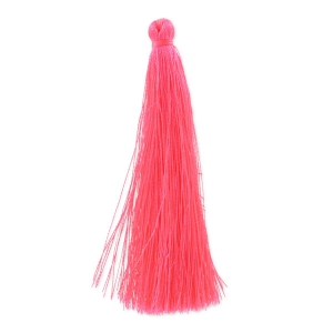 Pompon imitation soie 88-93 mm Rose Fluo x1