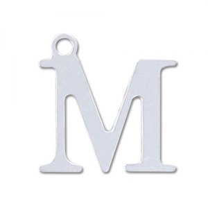 Breloque lettre M - 15 mm en Argent 925 x1