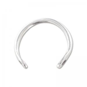 Bague laiton 2 trous 20 mm Placage Argent fin vieilli x1