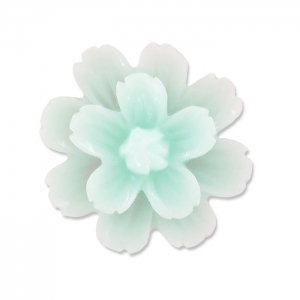 Cabochon fleur en résine  21 mm Mint Clair