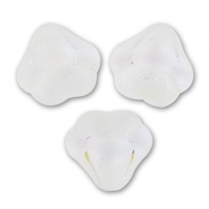 Perles fleurs cloches 10 mm Crystal Mat AB x20