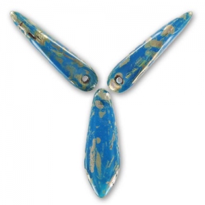Dagues en verre 5x16 mm Capri Blue Picasso x50
