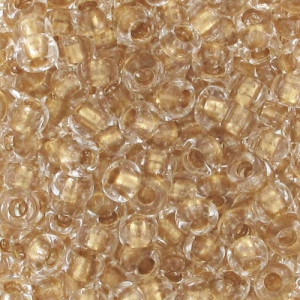Preciosa Perles rocailles 9/0 2.5 mm - Crystal Gold Bronze Lined x20g