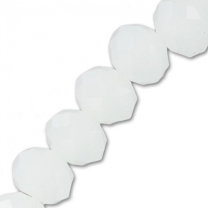 Perles rondelles facettées - rondes aplaties -6x5 mm Alabaster x40cm