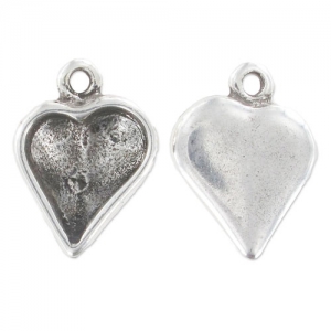 Serti pendentif simple face pour cab 4809 13x12 mm argenté vieilli