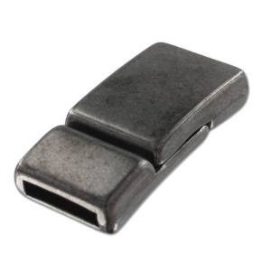 Fermoir aimanté 28x14 mm pour lacet 10 mm black nickel x1
