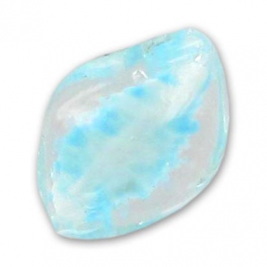 Perle torsadée 30x20 mm Crystal/Milky Aquamarine x1