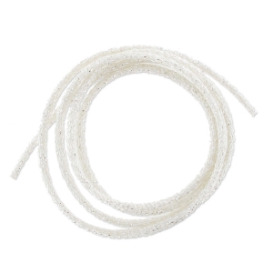 Cordon métallisé Mokuba 2 mm - Blanc fil argenté x1m