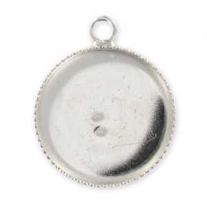 Serti pendentif pour cabochon plat 18 mm en Argent 925 x1