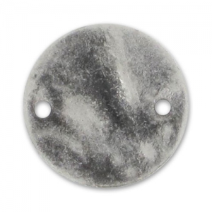 Intercalaire rond martelé 2 trous 15 mm argenté vieilli x1