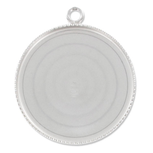 Serti pendentif pour cabochon plat 25 mm en Argent 925