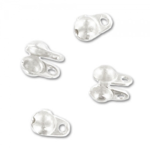 Embouts pour chaîne maille boule 2 mm Placage argent fin x10