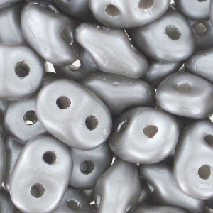 SuperDuo 2,5x5 mm Pearl Coat Silver x10g