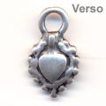 Breloques coeur 11 mm argenté vieilli x4