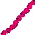 Perle Tête de mort en Howlite teintée 13 mm Hot Pink x1