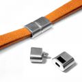 Fermoir clic pour lacet 7 mm argenté vieilli