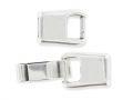 Fermoir rectangulaire crochet pour lacet 5 mm Placage Argent fin vieilli x1