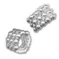Intercalaire 3 rangs 17x5 mm plaqué rhodium strass Rose x1