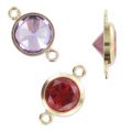 Intercalaire 2 anneaux 11x6mm Oxyde Zirconium Amethyst -Gold filled (or laminé)  x1