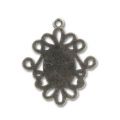 Médaillon pour cabochon 14x10 mm argenté vieilli x1