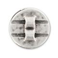 Poussoir rond 19 mm pour cordon 1.8 mm - Placage Argent fin vieilli x1