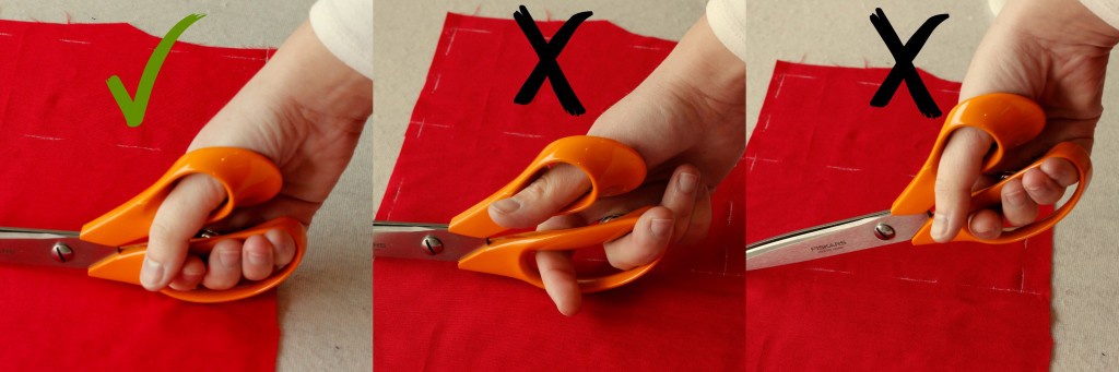 couper le tissu dans le droit fil