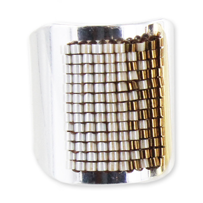 Bagues tissage de perles rectangle Miyuki : Etape 15