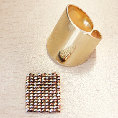 Bagues tissage de perles rectangle Miyuki : Etape 12