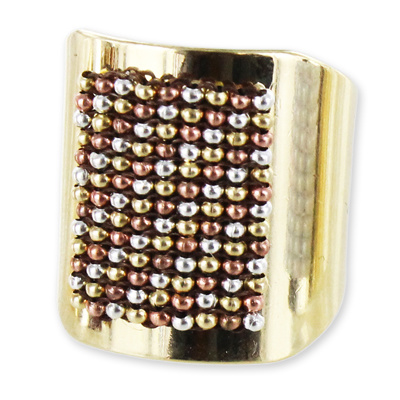 Bagues tissage de perles rectangle Miyuki : Etape 13