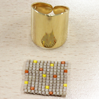 Bagues tissage de perles rectangle Miyuki : Etape 10