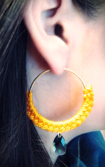 Schéma Créoles tressées Gold Filled (or laminé) et fil de jade