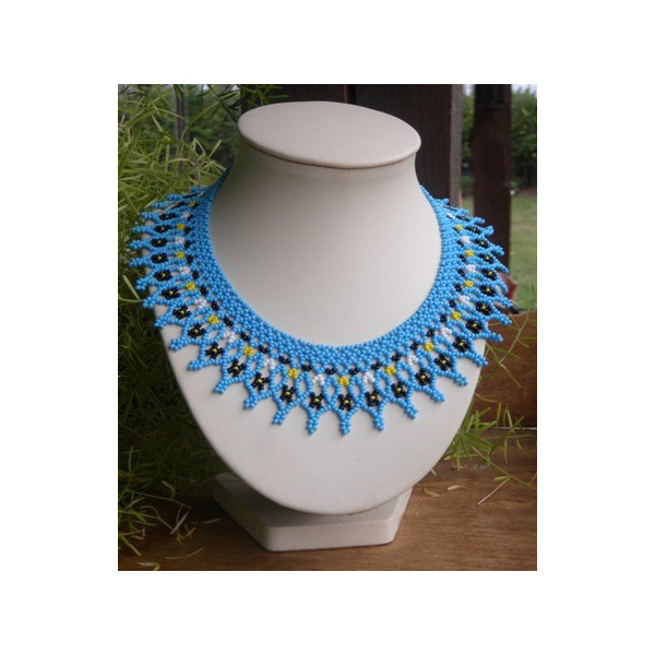 Collier netting bleu Rocaille Ornella